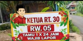 Pemkot Minta Seluruh RT Pasang Plang Nama